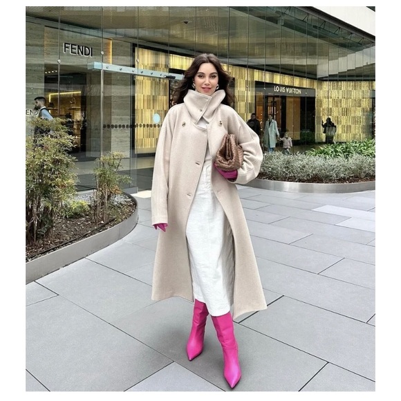 Zara wool high neck coat - Picture 8 of 12